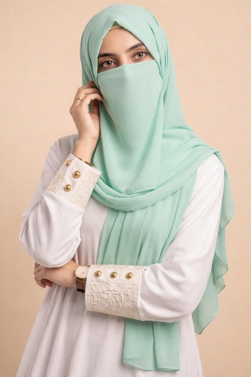Chiffon Hijab & Matching Niqab 2-Piece Set