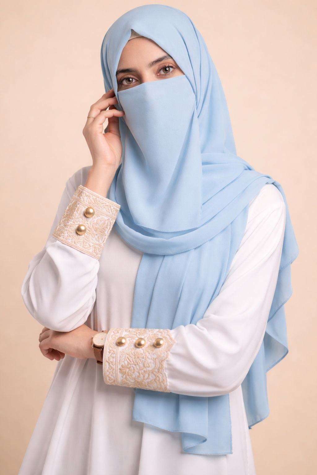Chiffon Hijab & Matching Niqab 2-Piece Set