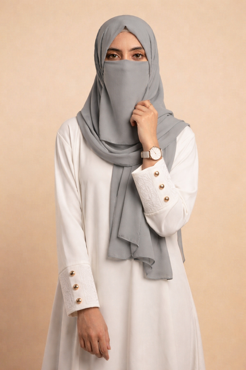 Chiffon Hijab & Matching Niqab 2-Piece Set