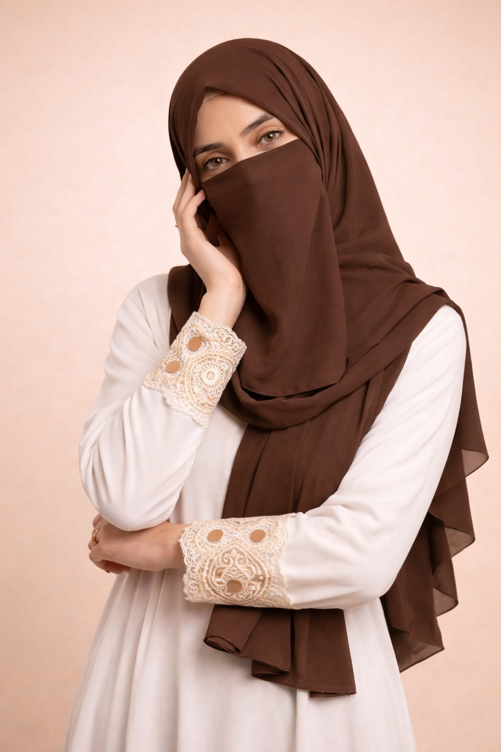 Chiffon Hijab & Matching Niqab 2-Piece Set