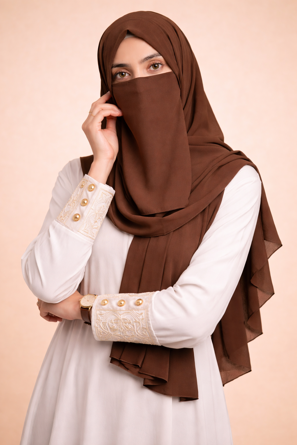 Chiffon Hijab & Matching Niqab 2-Piece Set