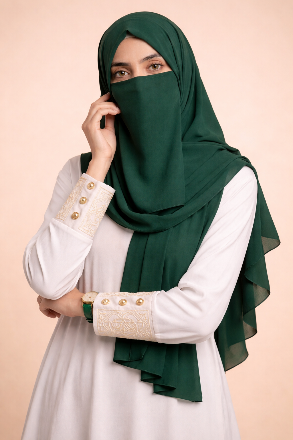 Chiffon Hijab & Matching Niqab 2-Piece Set