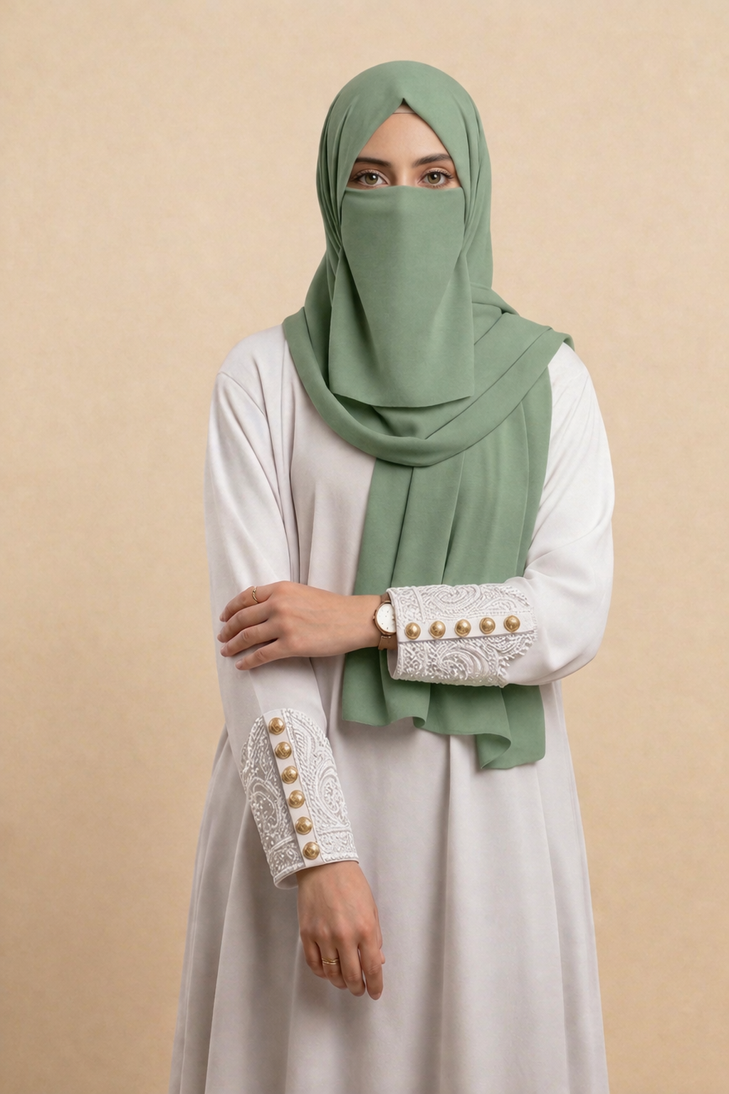 Chiffon Hijab & Matching Niqab 2-Piece Set