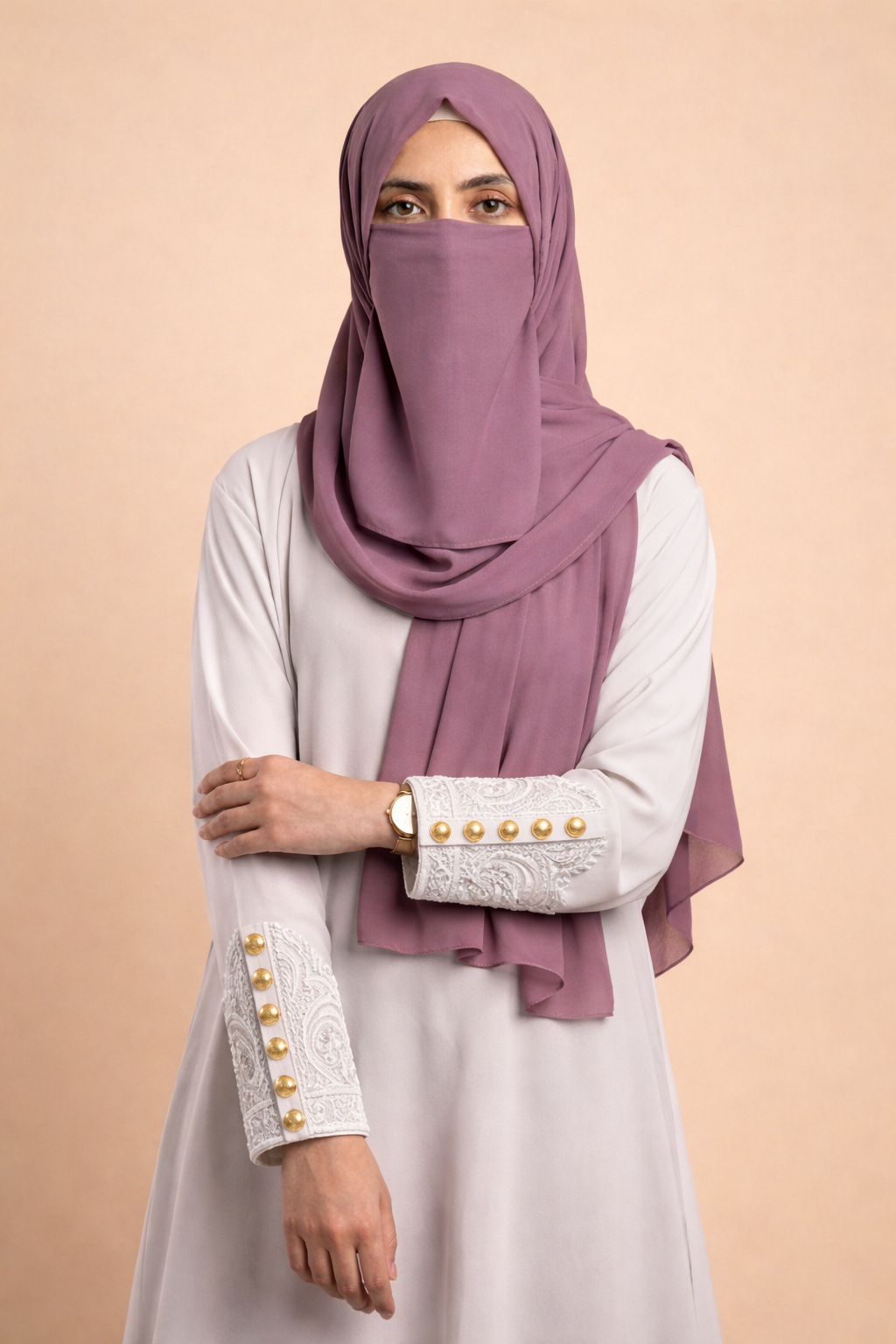 Chiffon Hijab & Matching Niqab 2-Piece Set
