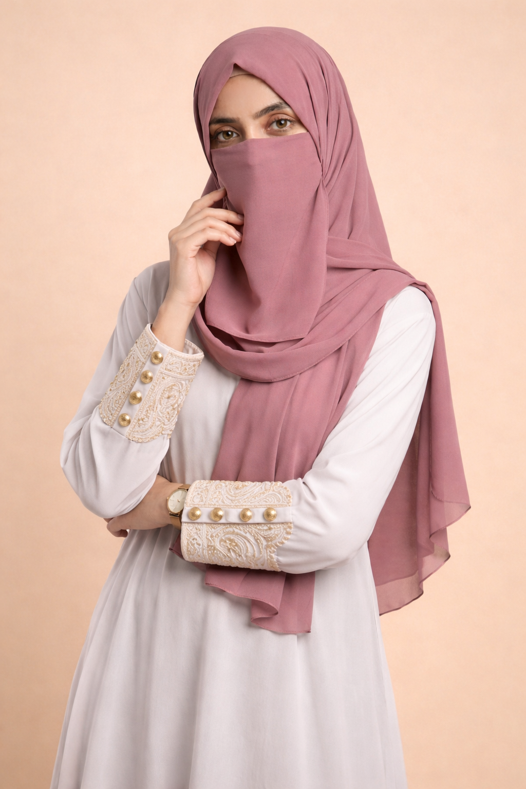 Chiffon Hijab & Matching Niqab 2-Piece Set