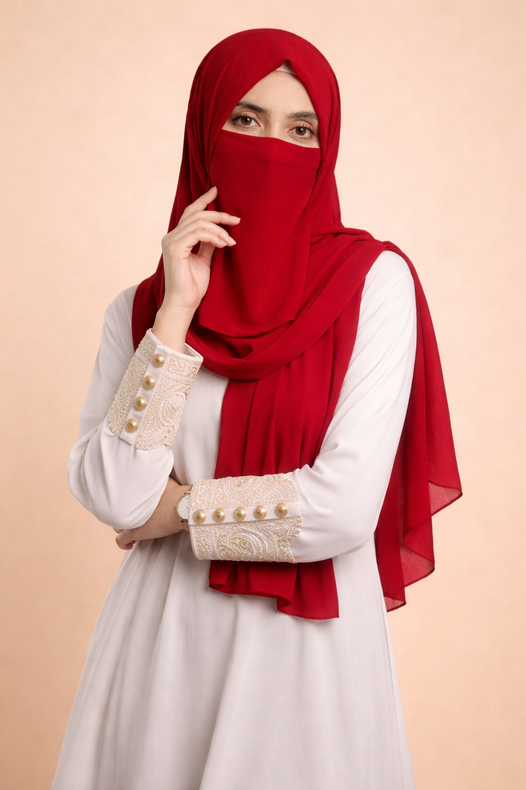 Chiffon Hijab & Matching Niqab 2-Piece Set