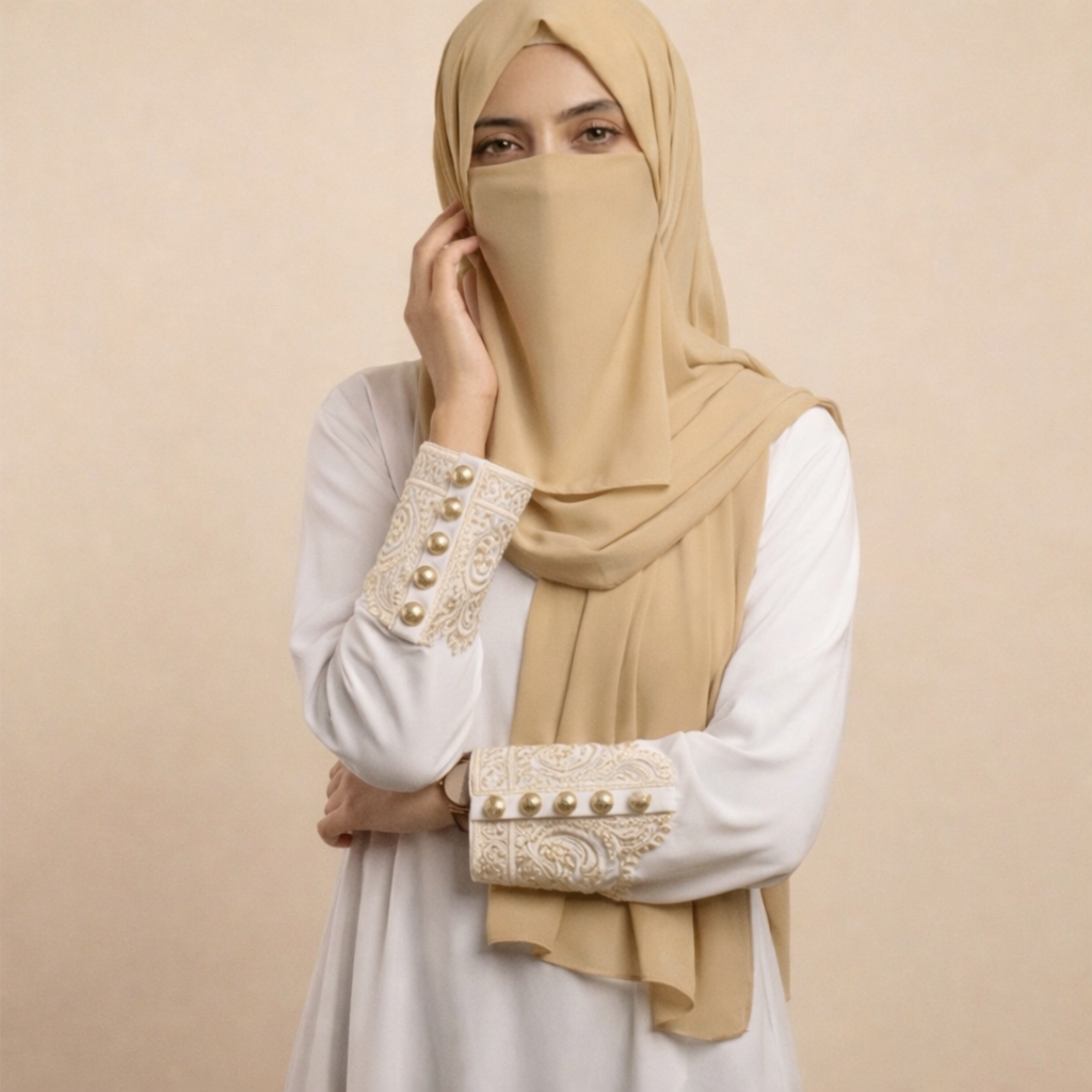 Chiffon Hijab & Matching Niqab 2-Piece Set