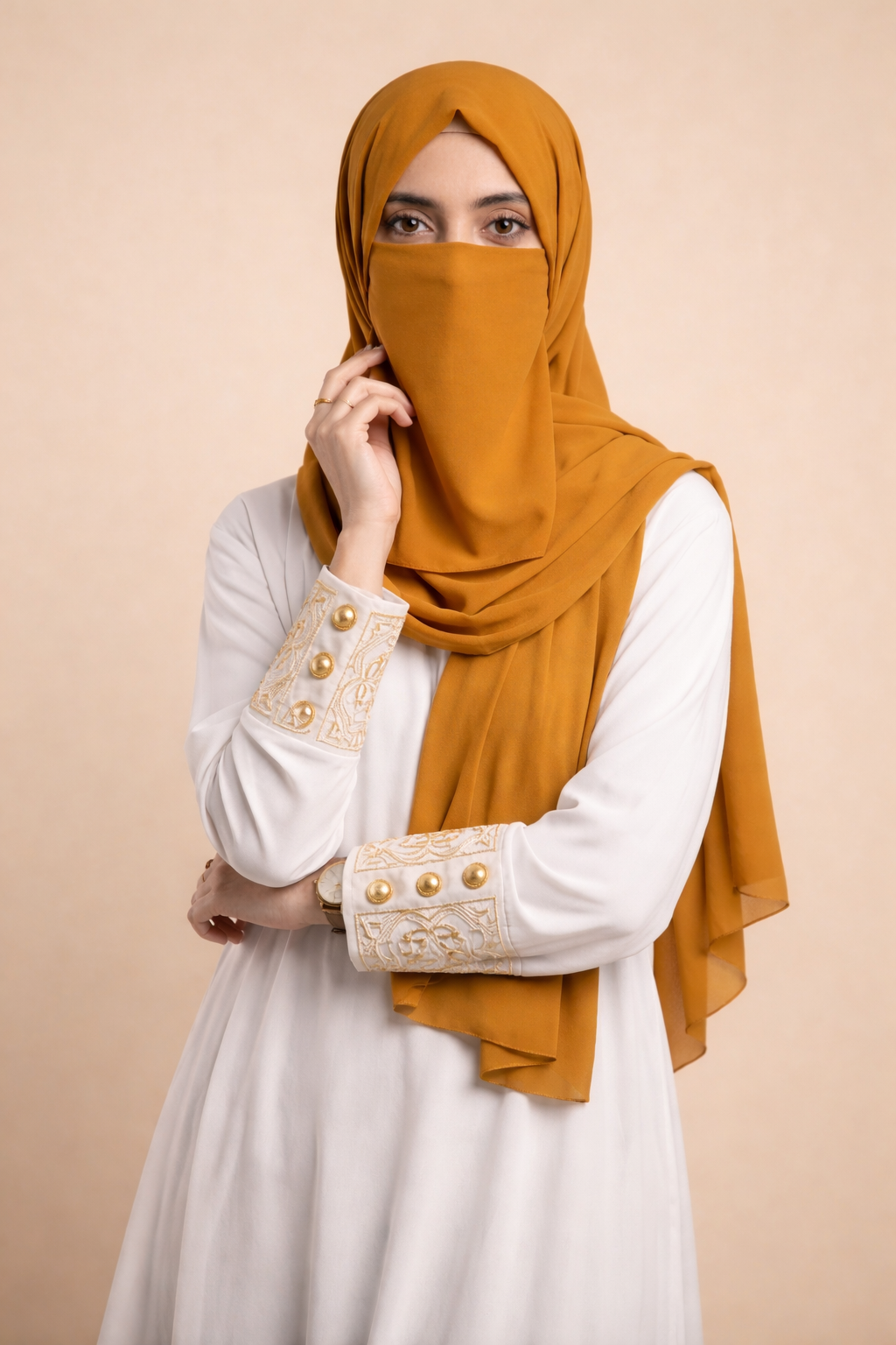 Chiffon Hijab & Matching Niqab 2-Piece Set