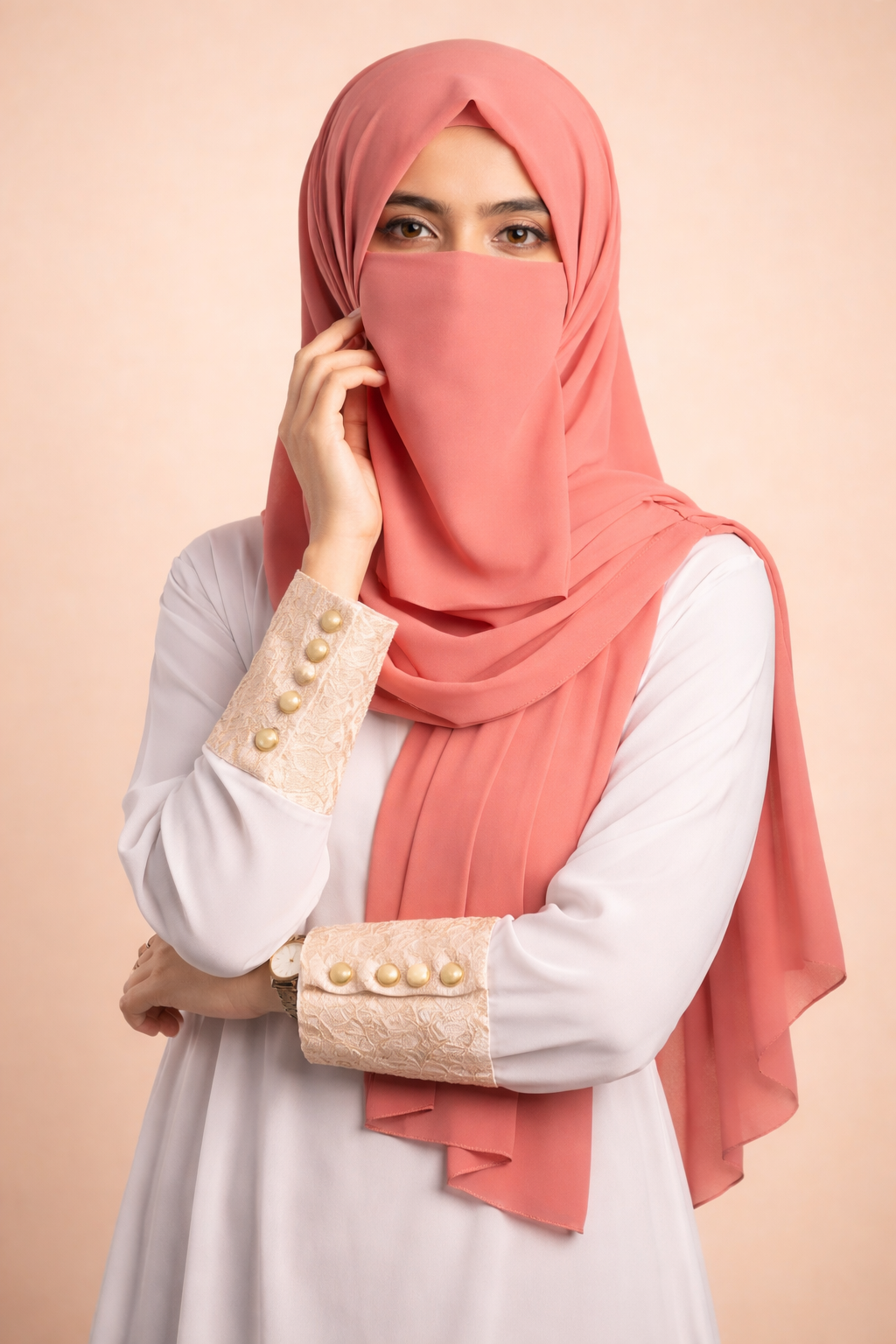 Chiffon Hijab & Matching Niqab 2-Piece Set