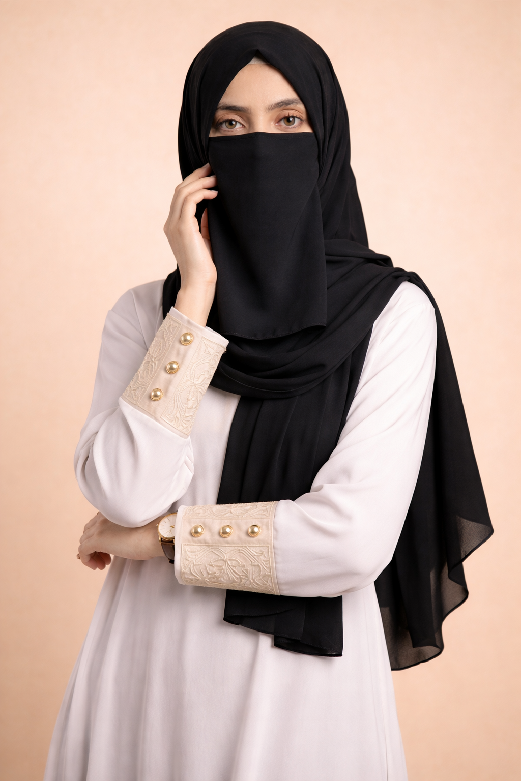 Chiffon Hijab & Matching Niqab 2-Piece Set