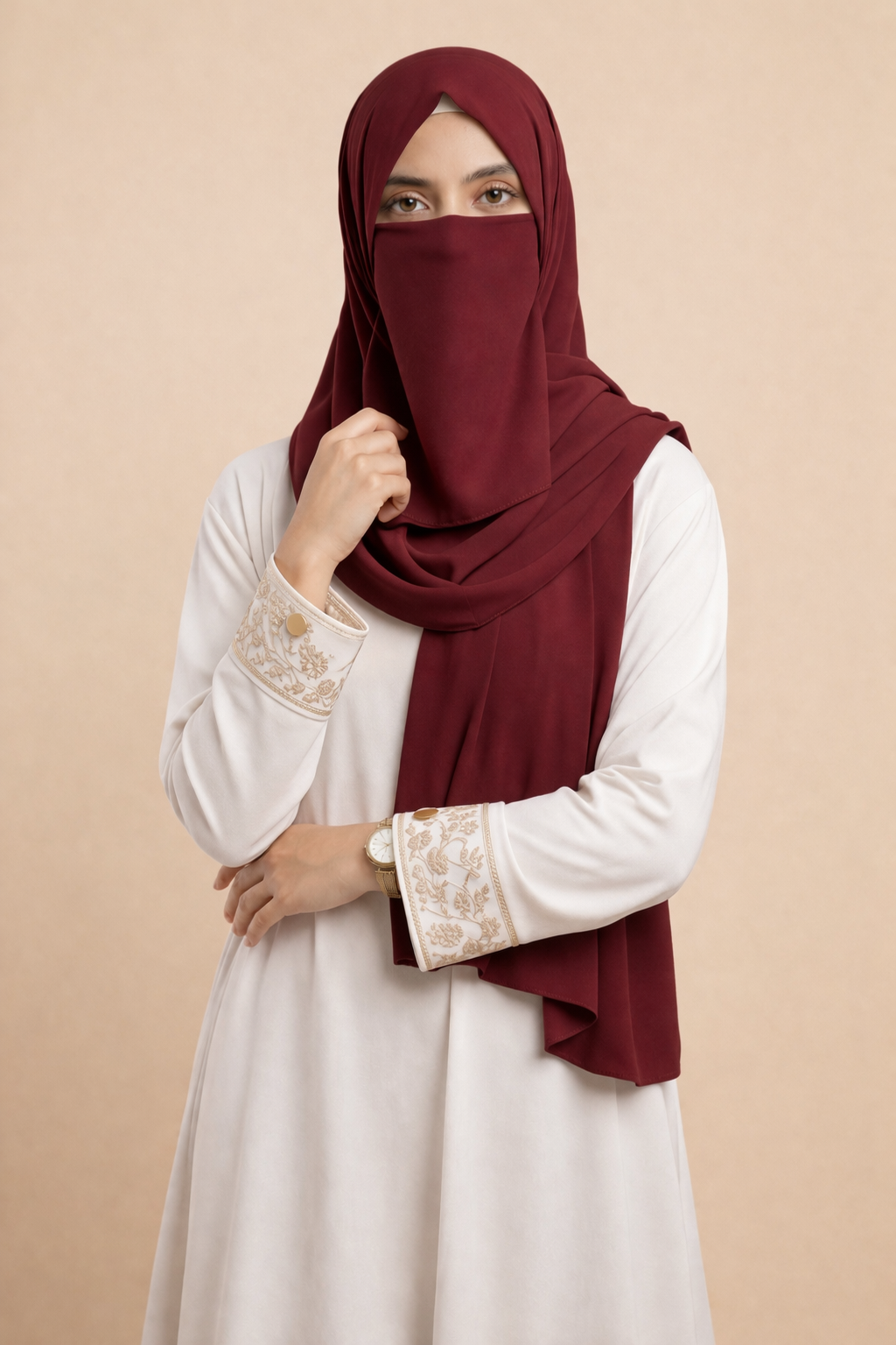 Chiffon Hijab & Matching Niqab 2-Piece Set