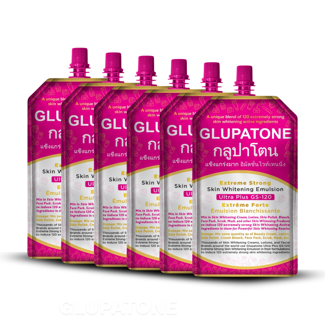 Glupatone Extreme Strong Whitening Emulsion Ultra Plus GS-120 For Face & Body 50ml (Pack Of 6)