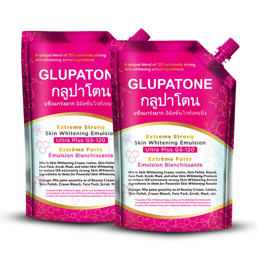 Glupatone Extreme Strong Whitening Emulsion Ultra Plus GS-120 For Face & Body 500ml (Pack Of 2)