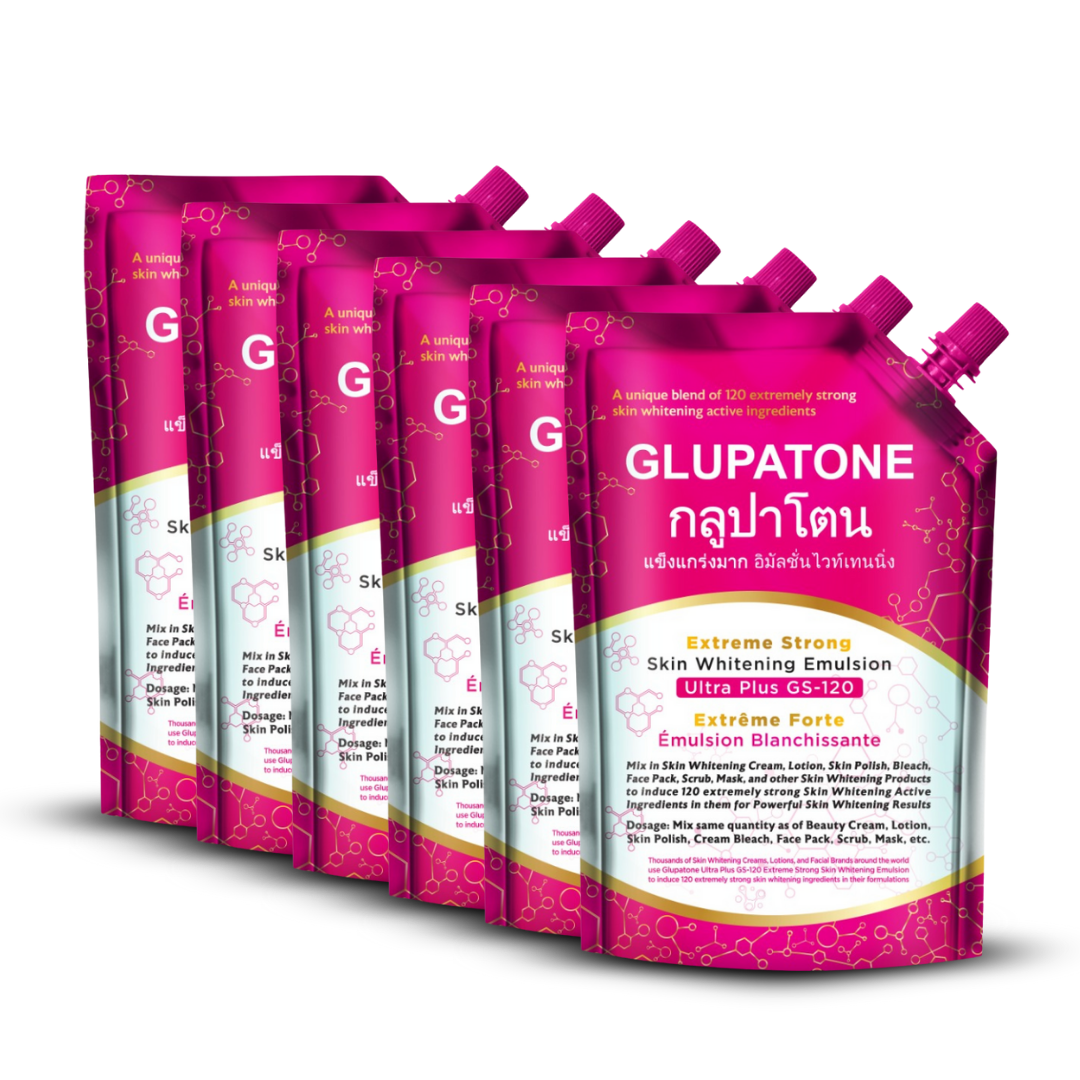 Glupatone Extreme Strong Whitening Emulsion Ultra Plus GS-120 For Face & Body 500ml (Pack Of 6)