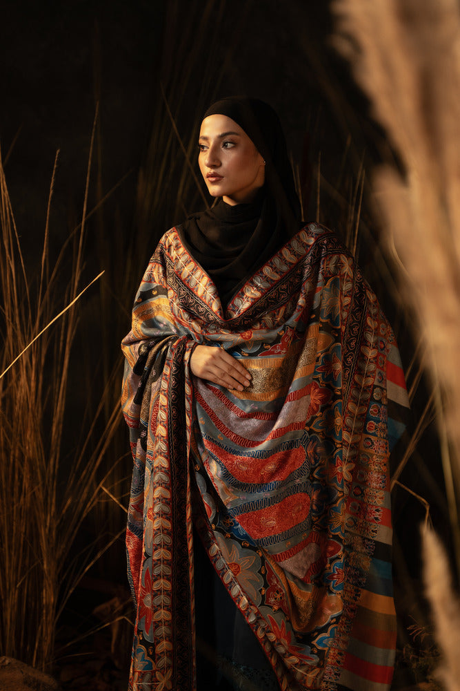 Pure Pashmina Kalamkar Dark