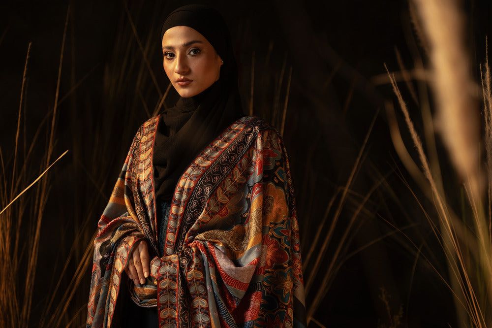 Pure Pashmina Kalamkar Dark