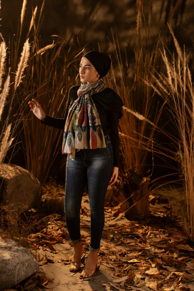 Rustic Pashmina Kalamkar Stole