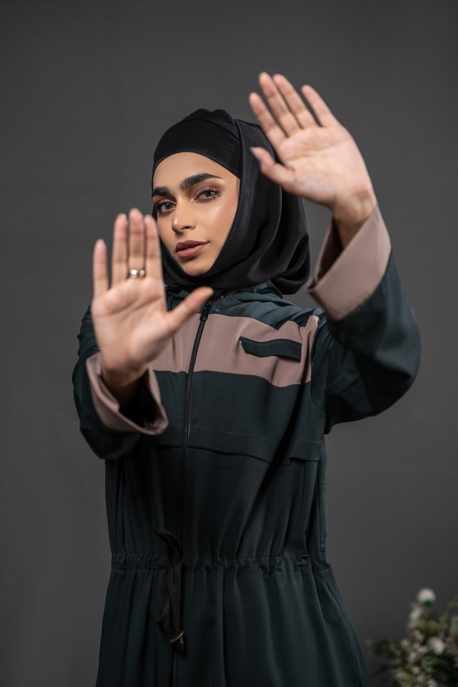 Green Two-Toned Abaya