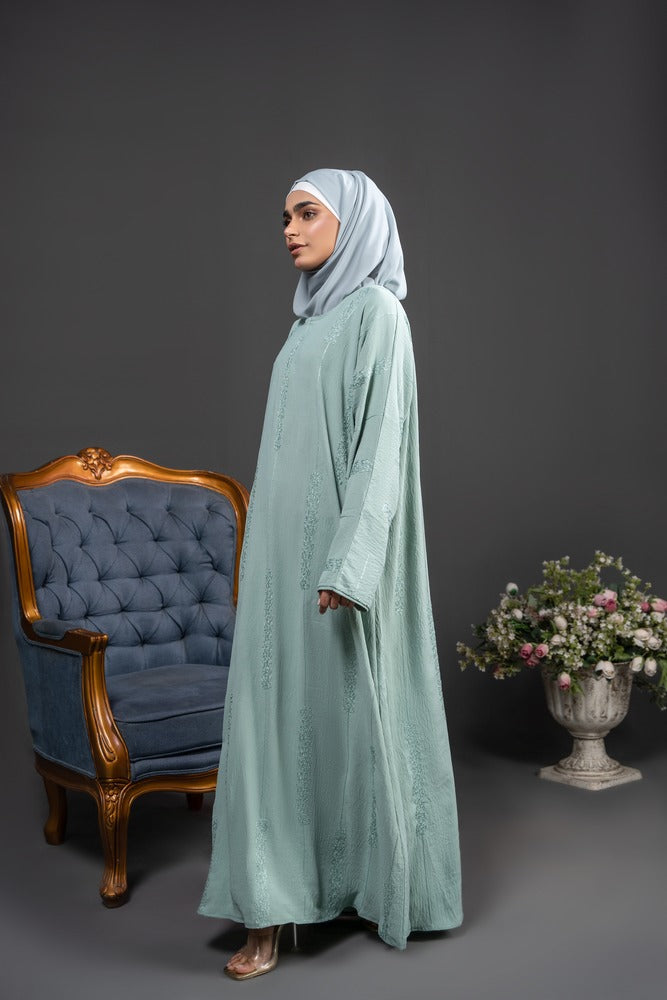 Embroidered Turquoise Maxi