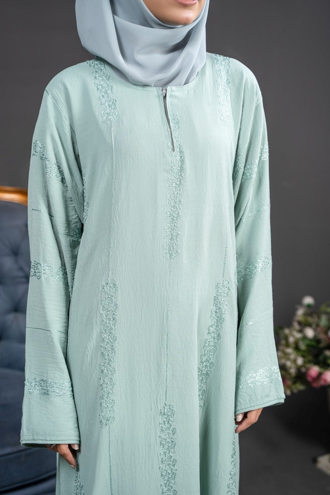 Embroidered Turquoise Maxi