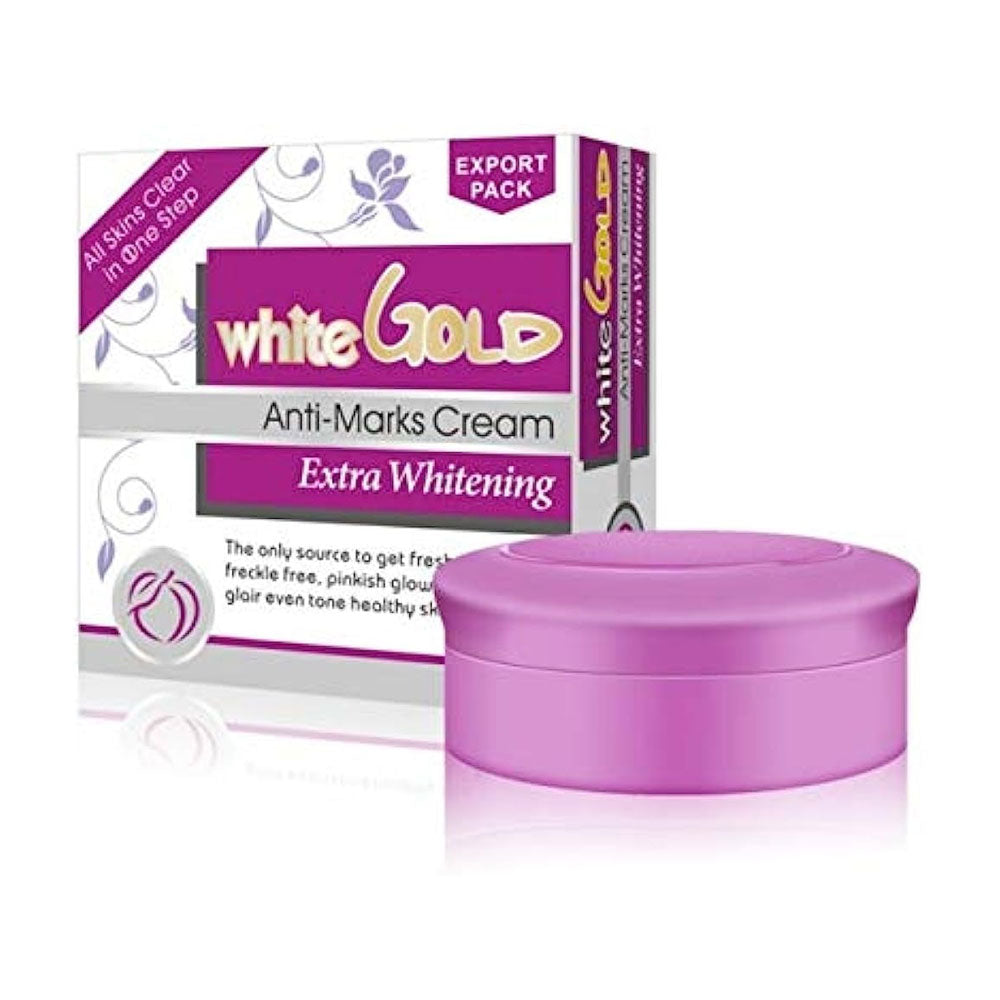 White Gold Anti Marks Cream front packaging

Skin brightening cream with Vitamin C and Glutathione

Before and after results using White Gold Anti Marks Cream

Apply cream to reduce dark spots and pigmentation

Anti marks cream suitable for all skin types

Natural brightening skincare for face – Adorn Lady

Hydrating and soothing face cream with botanical extracts