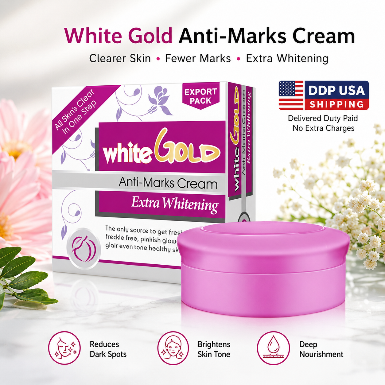 White Gold Anti Marks Cream for Dark Spots & Acne Marks